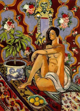 Henri Matisse Painting - Figura decorativa sobre un terreno ornamental fauvismo abstracto Henri Matisse